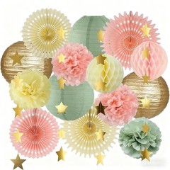 Fiesta Party Decorations Lanterns Bridal Shower Birthday Olive Green 15 PCS