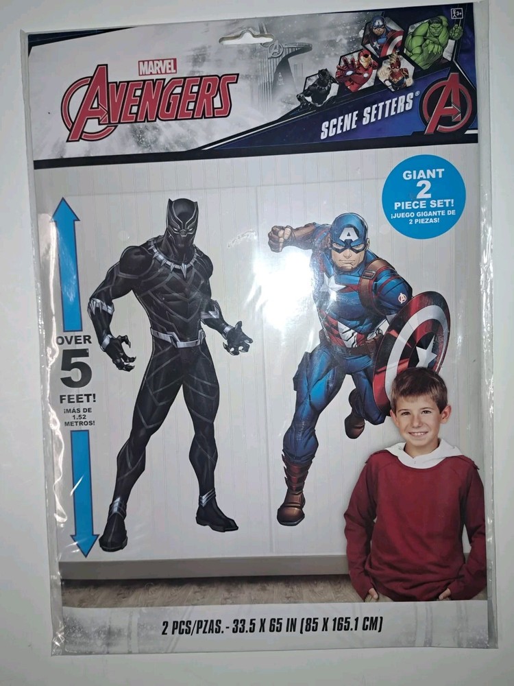 Marvel Avengers Birthday Party Scene Setters Captain America Black Panther NEW