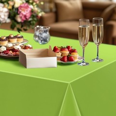 4 Pieces Lime Green Plastic Tablecloth, 54×72“ Solid Color Waterproof & Sp