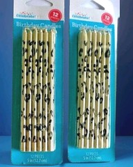 Tapered Party Birthday Cake Candles 5 In Tall 12 Pack Black and Gold Lot Of Two