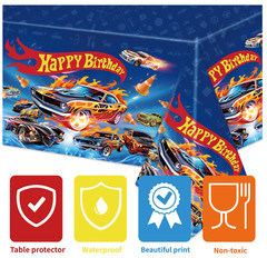 LANFUBEISI 3 pcs Birthday Decorations Tablecloth Racing Car Themed 107×53.9 In