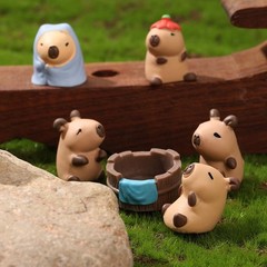 7 Pieces Mini Capybara Automobile interior Set – Bonsai Decor, Cake Toppers,