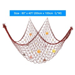 Decorative Fishing Net 40″x80″ Fish Net DECORative with Shell Bright Red