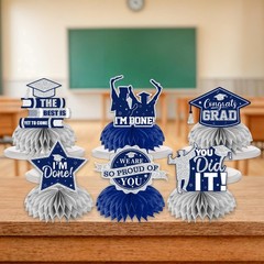 12pcs Graduation Table Decorations,Silver and Navy Blue Graduation Decoration…
