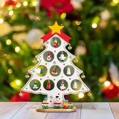 DIY Wooden Christmas Tree Table Desk Decoration Ornaments Festival Party JQ