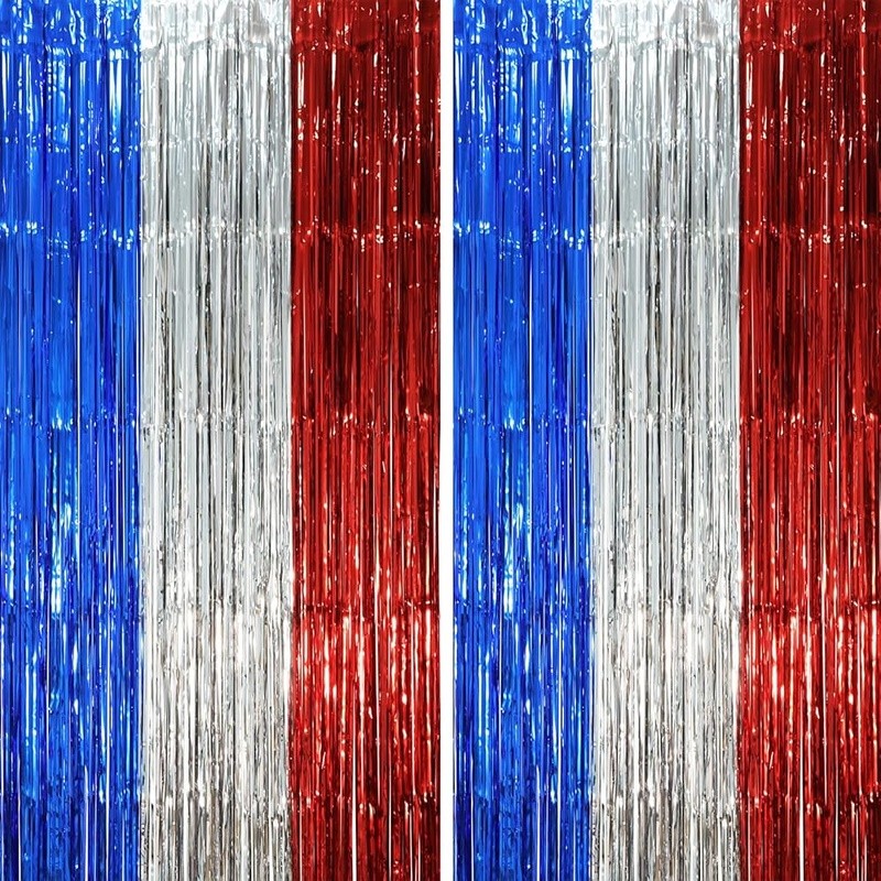 Fringe Foil Backdrop Curtains Set Party Decorations Birthday New Year Event
