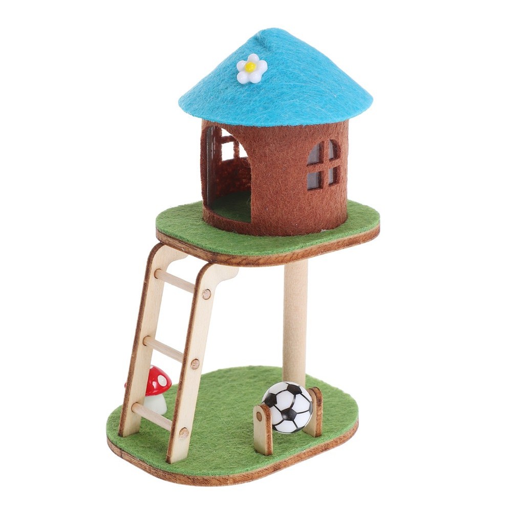 Mini Cat Climbing Frame Ornaments Wooden Tree Desktop Kitten Furniture Tower