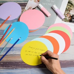144 PCS Assorted Color 6 Inch Round Circle Cutouts Classroom DIY Craft Paper
