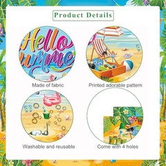 Summer Party Decorations, Hello Summer Beach Party Backdrop Banner for Hello