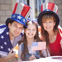 2 Pcs 4th of July Decoration Glitter Top Hat, Shiny Independence Day American Fl