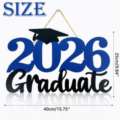2025 Graduation Party Decorations Wooden Sign Blue Class of 2025 Photo