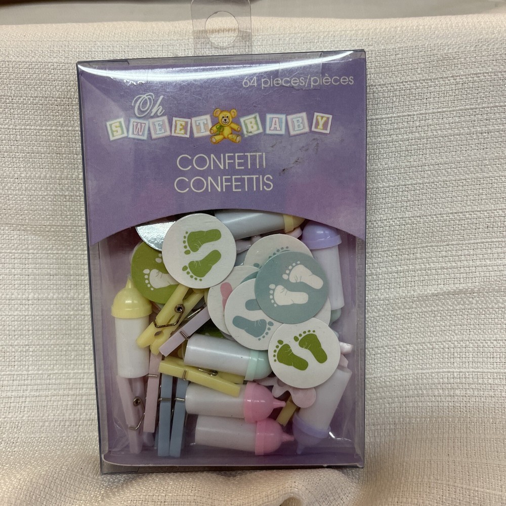 Baby Confetti 64 Pieces! Gift Table Decorations!! Pacifier Baby Feet Bottle!!