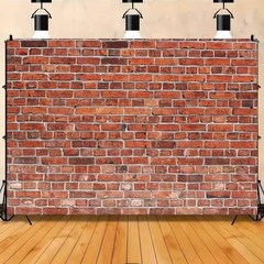 Red Retro Brick Wall Photo Backdrop Polyester Brick Photography Background