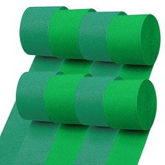 8 Rolls 1.8 x 82 Crepe Paper Streamers, Grass Green, Deep Green, Party