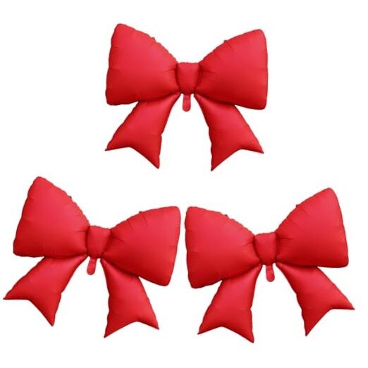 Bow Balloons 38 Inch, Giant Bowknot Foil Mylar Coquette Party 38inch Red