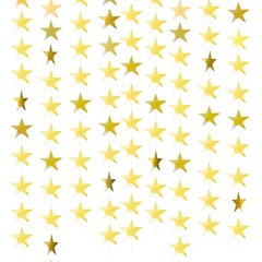 Guirnalda de estrellas brillantes, decoración pancarta, 130 pies estrella dorada