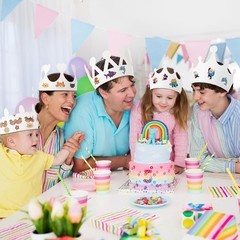 280 Pcs DIY White Paper Crowns for Kids Birthday Party