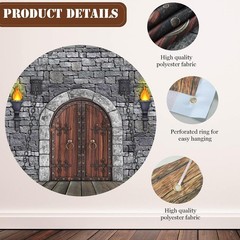 Lightweight 7 x 5 Ft Castle Wall Backdrop – Ideal for Themed Celebrations