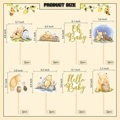 16pcs Classic The Pooh Centerpieces for Baby Shower Decorations Winnie Center…