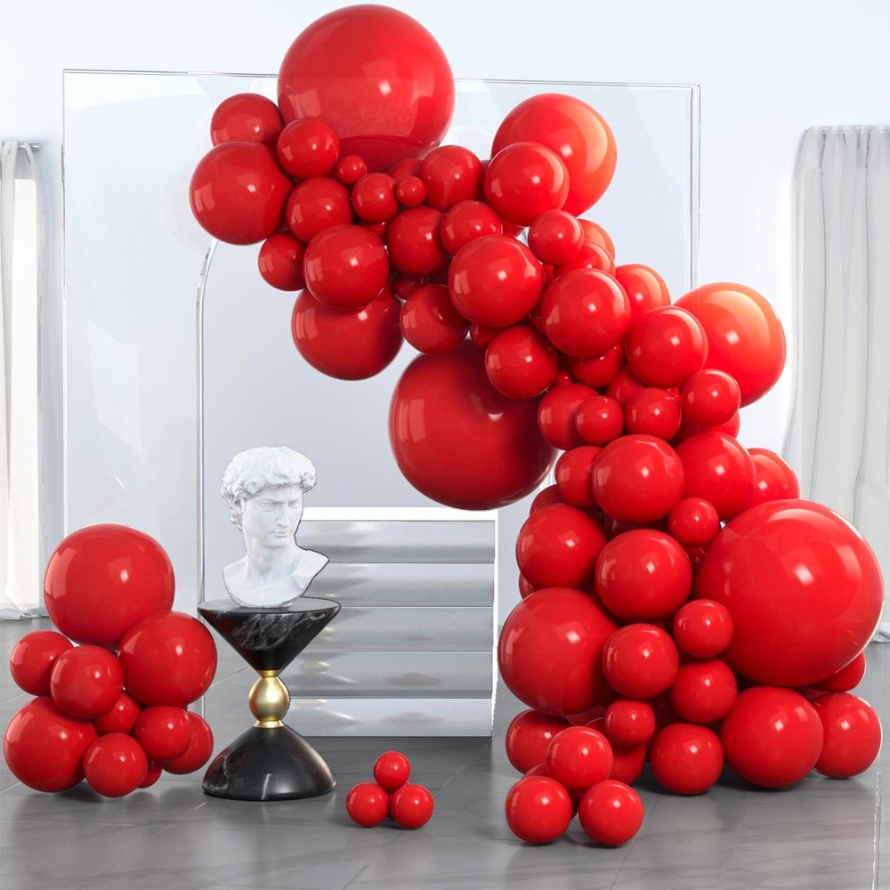 Red Balloons 85 pcs Different Sizes of 18 12 10 5 Inch Red Balloon Arch Kit G…
