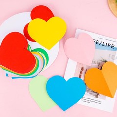 72pcs 6×5.2 Inch Heart Paper Cutouts, 9 Colors Large Heart Shaped Cardstock D…