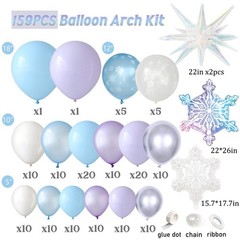 Ice Snow Birthday Party Decorations, 159 PCS Snowflake Balloon Garland Arch K…