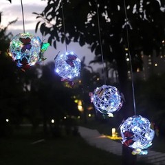 Captivating Solar Lighted Hanging Orb with Butterfly Lights for Yard Space