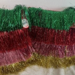 Packed Party Metallic Tinsel Fringe Decoration Red Green Gold Pink 14×14 New
