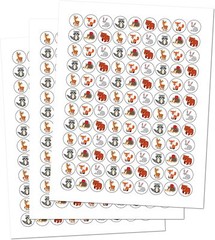RokAPary 324 Forest Animals Kisses Labels, Woodland Creatures Kisses Stickers