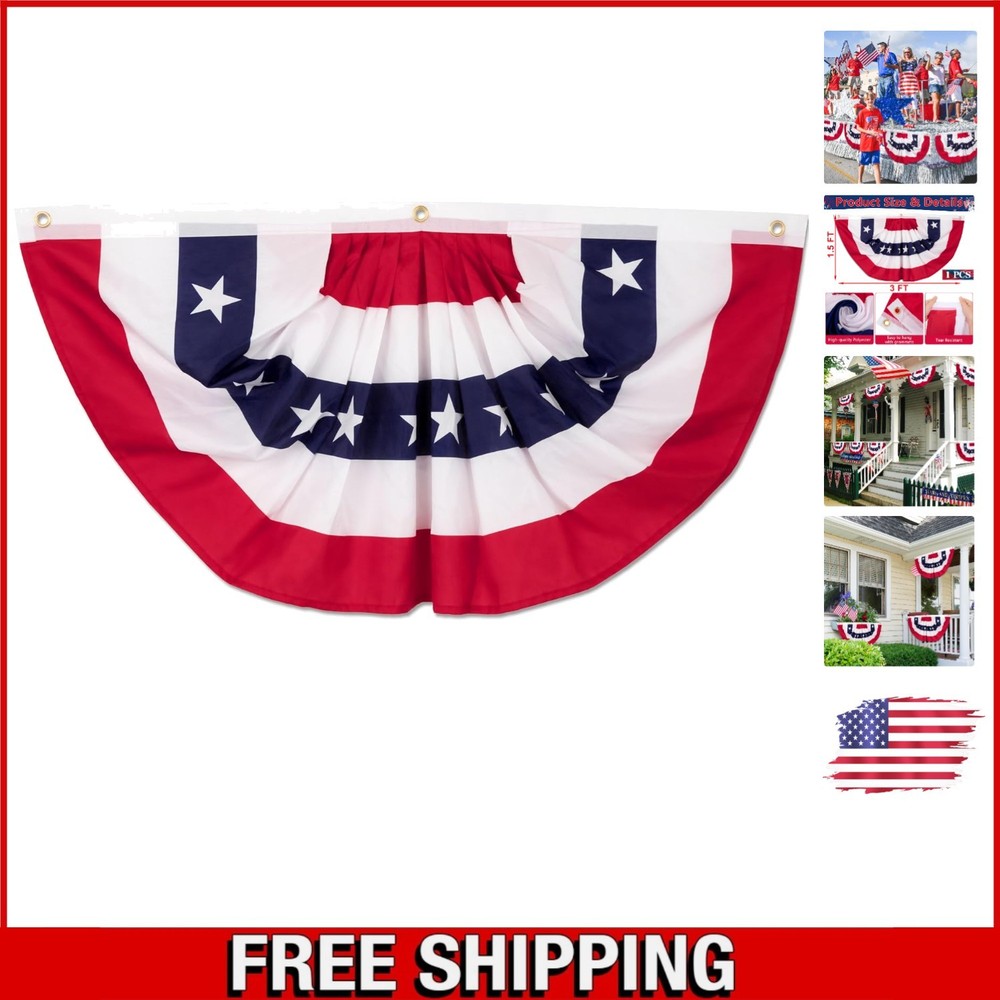 1.5 x 3 FT Double-Sided American Flag Banner for Spectacular 4th of July Decor