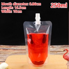 5-100pcs Clear Plastic Spouted Liquid Drink Bag Pouch Portable Liquid Container
