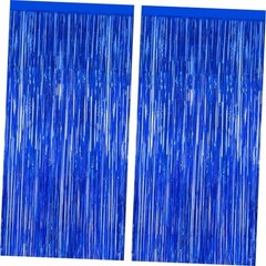 2 Pack Dark Blue Foil Curtain Backdrop Birthday Party 2 PCS Dark blue