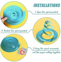 30 Pcs Flowers Decorations Hanging Swirls,White Floral Hanging Ceiling Swirls De