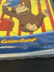 CURIOUS GEORGE HAPPY BIRTHDAY party INVITATIONS w/envelope 8ct