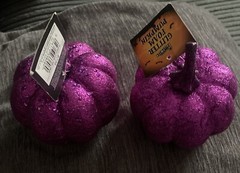 Glitter Foam Pumpkins Purple X2