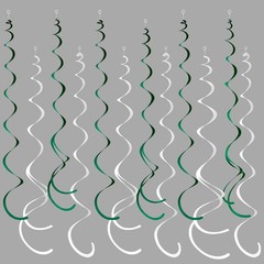 36 Pcs Green White Hanging Swirl Decorations for Parties, Weddings & Events