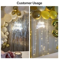 Neon Sign Light Up Sign, Neon Sign Led Sign for Backdrop All Happy Birthday
