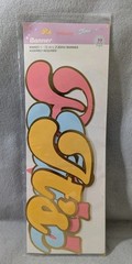 It’s Party Time String Banner Retro Font 72” Pink Blue Yellow Trimmed In Gold