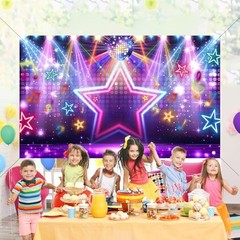 Singer Birthday Party Backdrop Disco Stage Backdrop Music Party Decorations