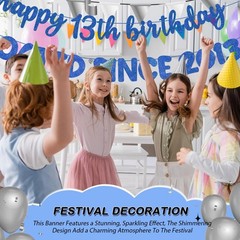 Fulmoon Dark Blue 13th Birthday Banner