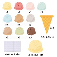 Paper Ice Cream Cone Cutouts Ice Cream Shape Paper Cutouts with Glue Point Su…
