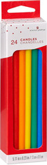 Birthday Candles, Long Thin Multicolored (24-Count)