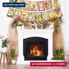 Easter Decorations Vintage Style Easter Day Banner Hang Bunting Garland Decorati
