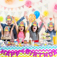 36 Pack Happy Birthday Crowns Paper Hats for Kids School Classroom Celebration