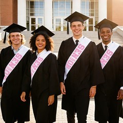 10 PCS Senior 2026 Graduation Sashes White Class Sash Pink Glitter Print Props