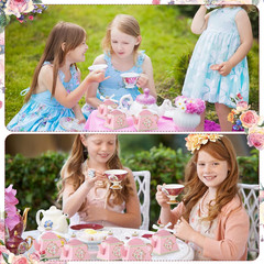 50 Pcs Spring Tea Party Favor Boxes Tea Party Decorations Vintage Floral Teapot