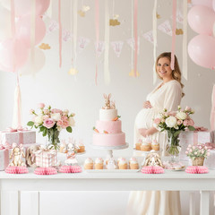 12 Pcs Pink Bunny Baby Shower Decorations for Girl – Some Bunny Is on the Way Ba