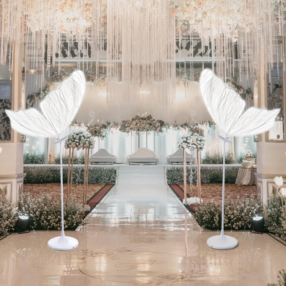 2PC LED Light Wedding Butterfly Floor lamp Creative Butterfly Ceiling Lamp Props