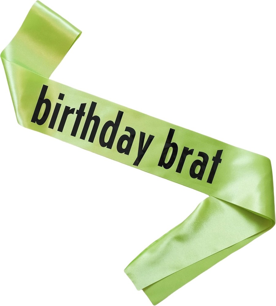 Decorit Birthday Brat Sash, Themed, 365 Party Girl Green