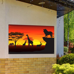 African Safari Theme Party Decorations, 72.8 X 43.3 Inch African Safari Backdrop
